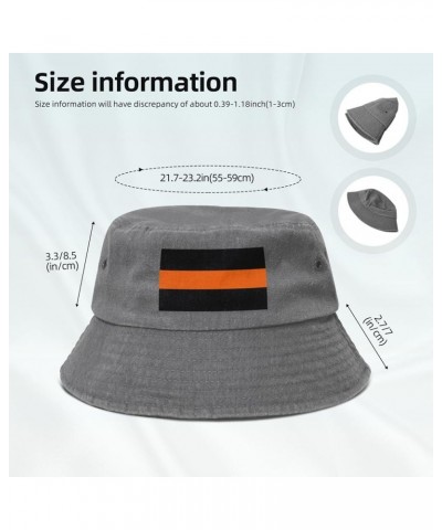 Thin Orange Line Flag Bucket Hat for Women Men Summer Travel Sun Hat Outdoor Cap Funny Bucket Hats Gray $14.98 Bucket Hats