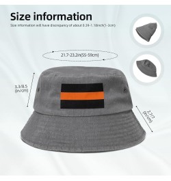 Thin Orange Line Flag Bucket Hat for Women Men Summer Travel Sun Hat Outdoor Cap Funny Bucket Hats Gray $14.98 Bucket Hats