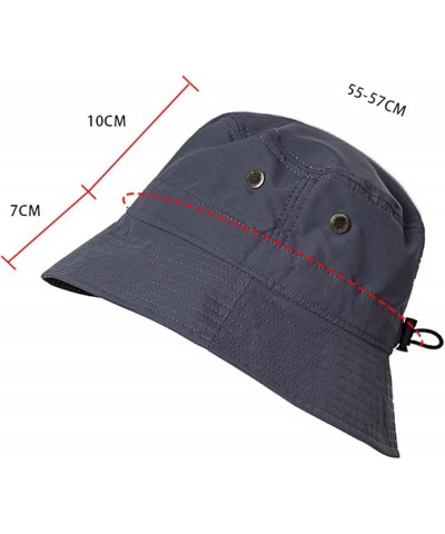 Men's Sun Hat UPF 50+ Wide Brim Sun Fisherman Bucket Hat Windproof Fishing Hats Gifts Birthday Black $6.51 Bucket Hats