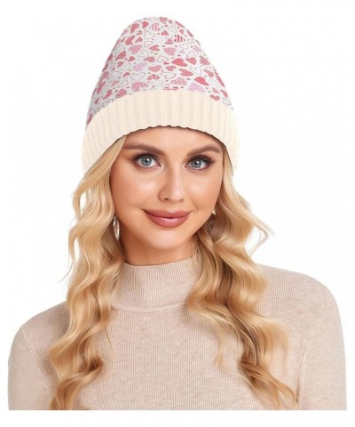 Different Cactus White Winter Hats Soft Stretchy Beanie Hat Warm Fleece Lined Hat for Women Men Cute Hearts $10.78 Skullies &...