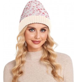 Different Cactus White Winter Hats Soft Stretchy Beanie Hat Warm Fleece Lined Hat for Women Men Cute Hearts $10.78 Skullies &...