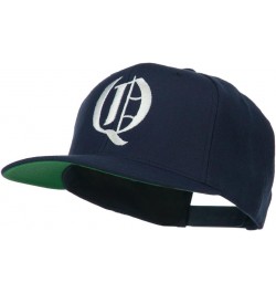 Old English Q Embroidered Flat Bill Cap Navy $19.97 Baseball Caps