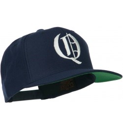 Old English Q Embroidered Flat Bill Cap Navy $19.97 Baseball Caps