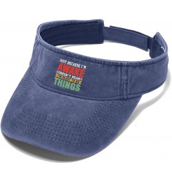 Just Because I'm Awakes Doesn't Mean I'm Ready to Do Things Cap Visor Hats for Men Sun Visor Hats Navy $11.58 Visors