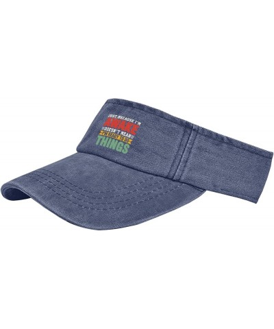 Just Because I'm Awakes Doesn't Mean I'm Ready to Do Things Cap Visor Hats for Men Sun Visor Hats Navy $11.58 Visors