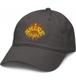 Shine Bright Letters and Sun icon Adjustable Baseball Hat Asphalt Grey $12.42 Baseball Caps