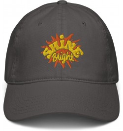 Shine Bright Letters and Sun icon Adjustable Baseball Hat Asphalt Grey $12.42 Baseball Caps