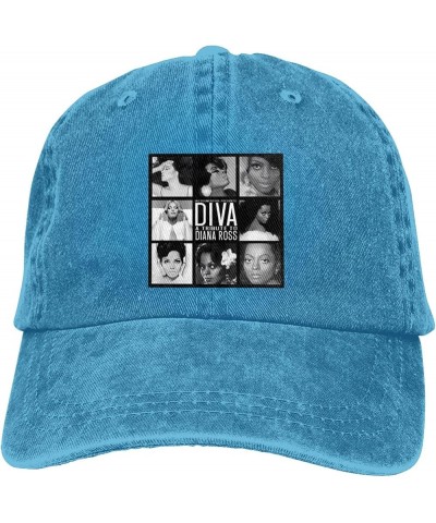 Diana Music Ross Hat Adjustable Washed Denim Hat Men Women Casquette Fashion Versatile Baseball Cap Black Blue $8.71 Baseball...