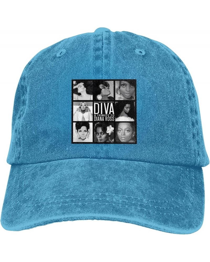 Diana Music Ross Hat Adjustable Washed Denim Hat Men Women Casquette Fashion Versatile Baseball Cap Black Blue $8.71 Baseball...