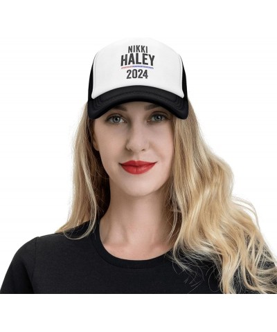 Nikki Haley 2024 Trucker Hat Men Mesh Baseball Cap Baseball Hats Women Sun Hat Dad Cap Fishing hat Black Black $9.84 Baseball...