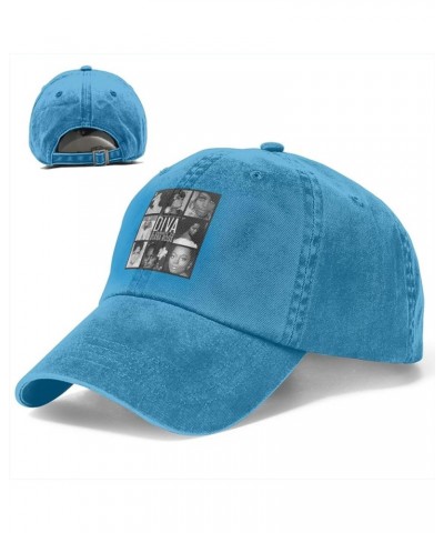 Diana Music Ross Hat Adjustable Washed Denim Hat Men Women Casquette Fashion Versatile Baseball Cap Black Blue $8.71 Baseball...