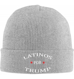 Latinos for Trump Beanie Hat for Men Women Winter Hat Cuffed Knit Skull Cap Warm Ski Hats Gray $10.88 Skullies & Beanies