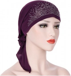 Chemo Cancer Head Scarf Hat Cap Tie Dye Pre-Tied Hair Cover Headscarf Wrap Scarves Caps Turban Headwear Purple $5.46 Scarves