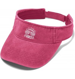 Fields Day Vibes Hat Visor Hats for Adult Visors Lightweight Beach Hat Pink $11.58 Visors