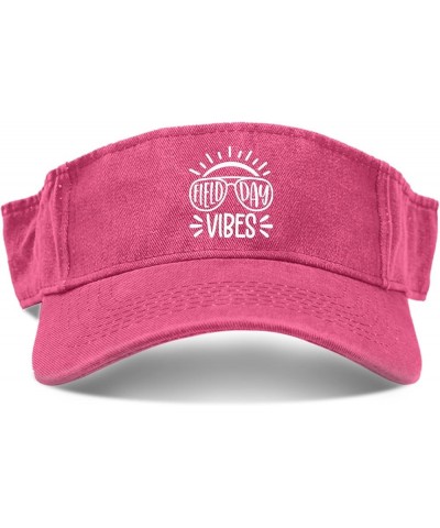 Fields Day Vibes Hat Visor Hats for Adult Visors Lightweight Beach Hat Pink $11.58 Visors