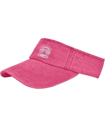 Fields Day Vibes Hat Visor Hats for Adult Visors Lightweight Beach Hat Pink $11.58 Visors