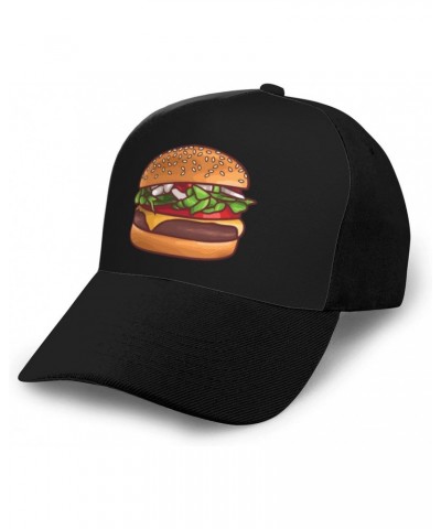 Delicious Burgers Baseball Cap Women Men Hat Outdoor Leisure Sun Hat Adjustable Truck Driver Baseball Caps Dad Hats Black $11...