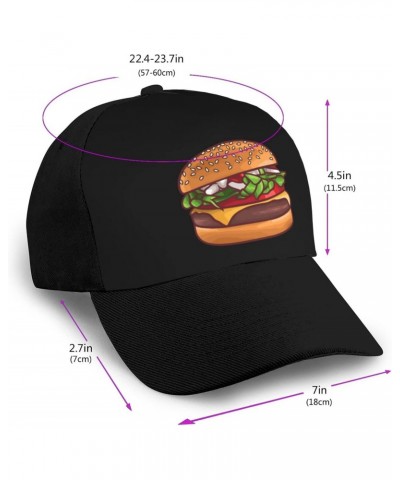 Delicious Burgers Baseball Cap Women Men Hat Outdoor Leisure Sun Hat Adjustable Truck Driver Baseball Caps Dad Hats Black $11...