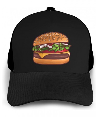 Delicious Burgers Baseball Cap Women Men Hat Outdoor Leisure Sun Hat Adjustable Truck Driver Baseball Caps Dad Hats Black $11...