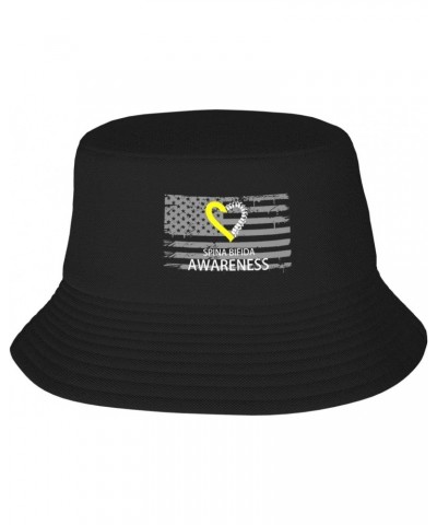 Spina Bifida Awareness Stay Cool and Stylish with Our Trendy Bucket Hats - Perfect for Summer Fun and Outdoor Adventures Blac...