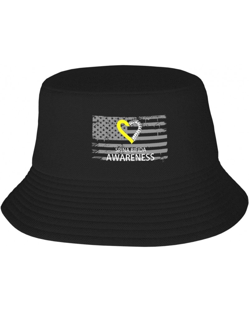 Spina Bifida Awareness Stay Cool and Stylish with Our Trendy Bucket Hats - Perfect for Summer Fun and Outdoor Adventures Blac...