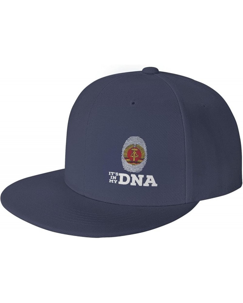 Coat of Arms of East Germany It's in My DNA Baseball Cap Snapback Trucker Hat for Men Women Flat Bill Hats Navy Blue $11.41 B...