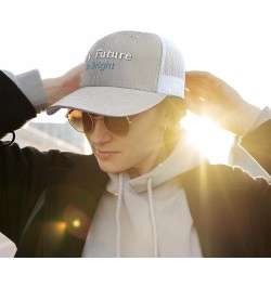 Trucker Hat Baseball Cap My Future is Bright Style B Cotton Dad Hats for Men & Women Heather Khaki White $13.23 Baseball Caps