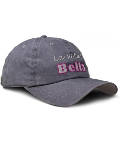 Soft Washed Baseball Cap La Vita E Bella Style B Cotton Dad Hats for Men & Women Grey $11.89 Baseball Caps