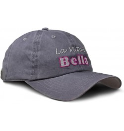 Soft Washed Baseball Cap La Vita E Bella Style B Cotton Dad Hats for Men & Women Grey $11.89 Baseball Caps