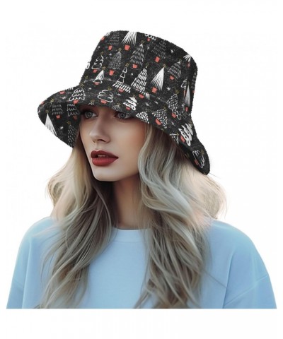 Christmas Trees Bucket Hat for Women Men Packable Bucket Hat Unisex Fishing Cap for Fall Winter Travel Camp Multicolor $10.11...