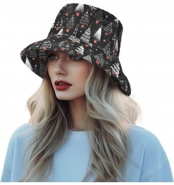 Christmas Trees Bucket Hat for Women Men Packable Bucket Hat Unisex Fishing Cap for Fall Winter Travel Camp Multicolor $10.11...