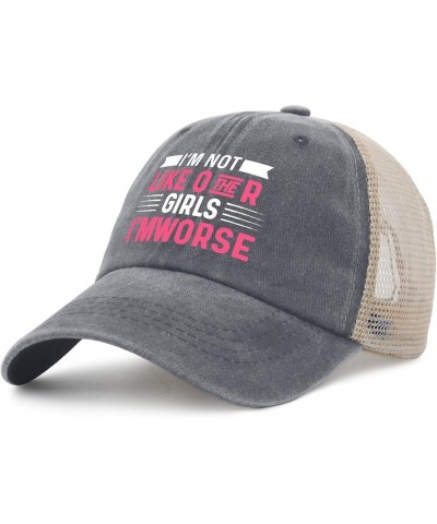 I'm Not Like Other Girls I'm Worse Hat for Womens Retro Ball Cap Womens AllBlack Caps Trendy for Artists Gray01 $11.86 Baseba...