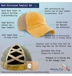 Womens Ponytail Cap Ghana Soccer Cup Cotton Sport Distressed Trucker Hat Mustard Design Only $12.90 Baseball Caps