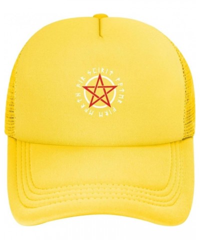 Wicca Baseball Cap Fashion Man's Womens Golf Hat Washable Adjustable Baseball Cap Yellow $14.25 Baseball Caps