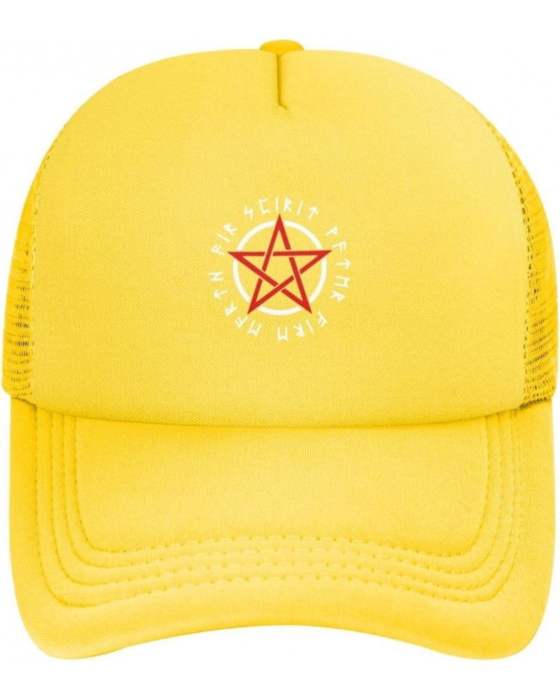 Wicca Baseball Cap Fashion Man's Womens Golf Hat Washable Adjustable Baseball Cap Yellow $14.25 Baseball Caps