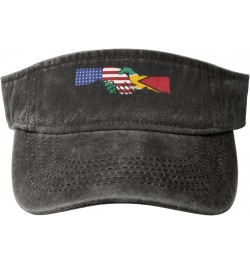 The America and Guyana Flag Shake Hands Empty Top Baseball Sun Cap Uv Protection Sun Protection Cowboy Hat Cotton Hat for Men...