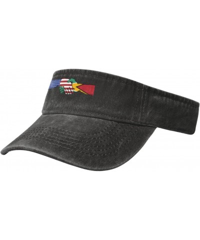 The America and Guyana Flag Shake Hands Empty Top Baseball Sun Cap Uv Protection Sun Protection Cowboy Hat Cotton Hat for Men...