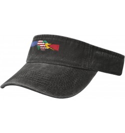 The America and Guyana Flag Shake Hands Empty Top Baseball Sun Cap Uv Protection Sun Protection Cowboy Hat Cotton Hat for Men...