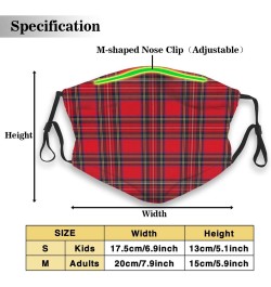 Royal Stewart Tartan Reusable Face Mask with Replaceable Filter Activated Carbon Dust Mask with Two Filters $11.38 Balaclavas