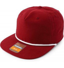 UPF 50 Unstructured 5 Panel Flatbill Golf Snapback Cap Cardinal White $14.70 Baseball Caps