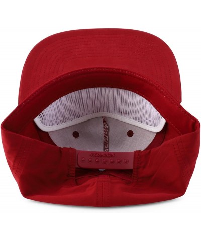 UPF 50 Unstructured 5 Panel Flatbill Golf Snapback Cap Cardinal White $14.70 Baseball Caps