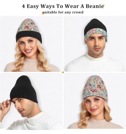 Vintage Stylish Wool Hat Winter Caps Faces of The Cat Beanie and Hat Warm Fleece Lined Hat for Adults Teens Boys Girls Black ...