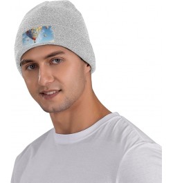 Beanie for Men Women Hot Air Balloon Warm Winter Knit Cuffed Beanie Soft Warm Ski Hats Unisex Gray $12.84 Skullies & Beanies