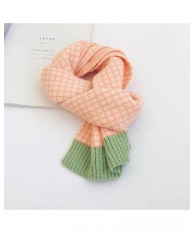 Shawl Winter Kid Knitted Wool Plaid Scarves Thicken Warm Children Shawl Patchwork Neckerchief Scarf E $31.59 Scarves