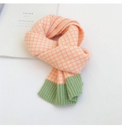 Shawl Winter Kid Knitted Wool Plaid Scarves Thicken Warm Children Shawl Patchwork Neckerchief Scarf E $31.59 Scarves