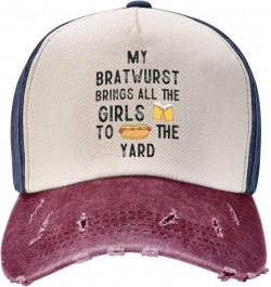 Men and Women Cotton Baseball Cap Adjustable My Bratwurst Brings All The Girls to The Yard Dad Hat Vintage Trucker Cap Navy a...