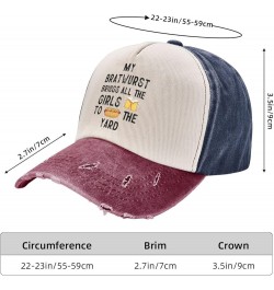 Men and Women Cotton Baseball Cap Adjustable My Bratwurst Brings All The Girls to The Yard Dad Hat Vintage Trucker Cap Navy a...