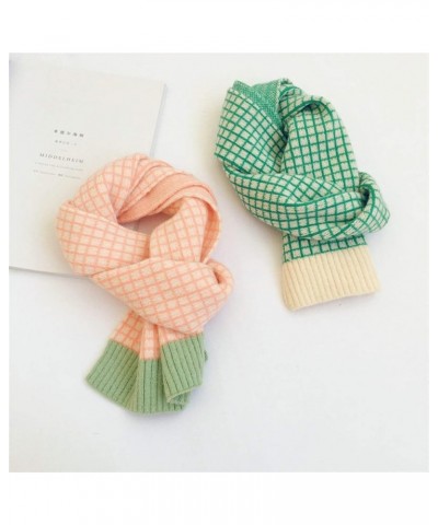 Shawl Winter Kid Knitted Wool Plaid Scarves Thicken Warm Children Shawl Patchwork Neckerchief Scarf E $31.59 Scarves