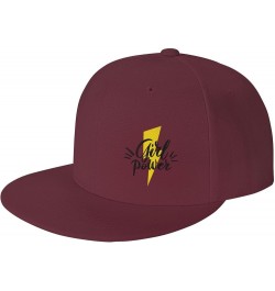 Girl Power Snapback Hat Baseball Cap for Men Women Hip Hop Style Flat-Brimmed Hats Dark Red $12.23 Baseball Caps