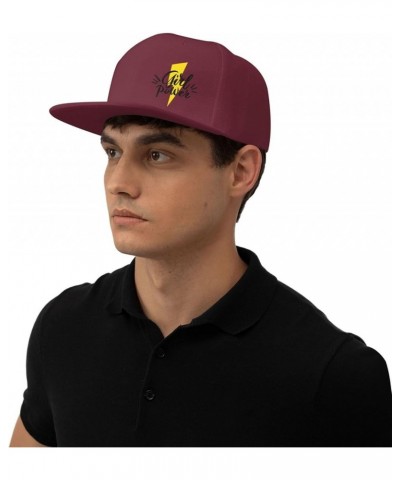 Girl Power Snapback Hat Baseball Cap for Men Women Hip Hop Style Flat-Brimmed Hats Dark Red $12.23 Baseball Caps